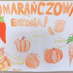 Plakat- pomarańczowe owoce i warzywa