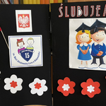 Tablica dekoracyjna z napisem Ślubujemy