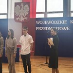 Uczeń naszej szkoły podczas wręczenia dyplomów 