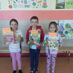 Uczniowie z klas I-III, których prace zostały wyróżnione