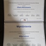 Dyplomy wyróżnionych uczennic
